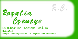 rozalia czentye business card